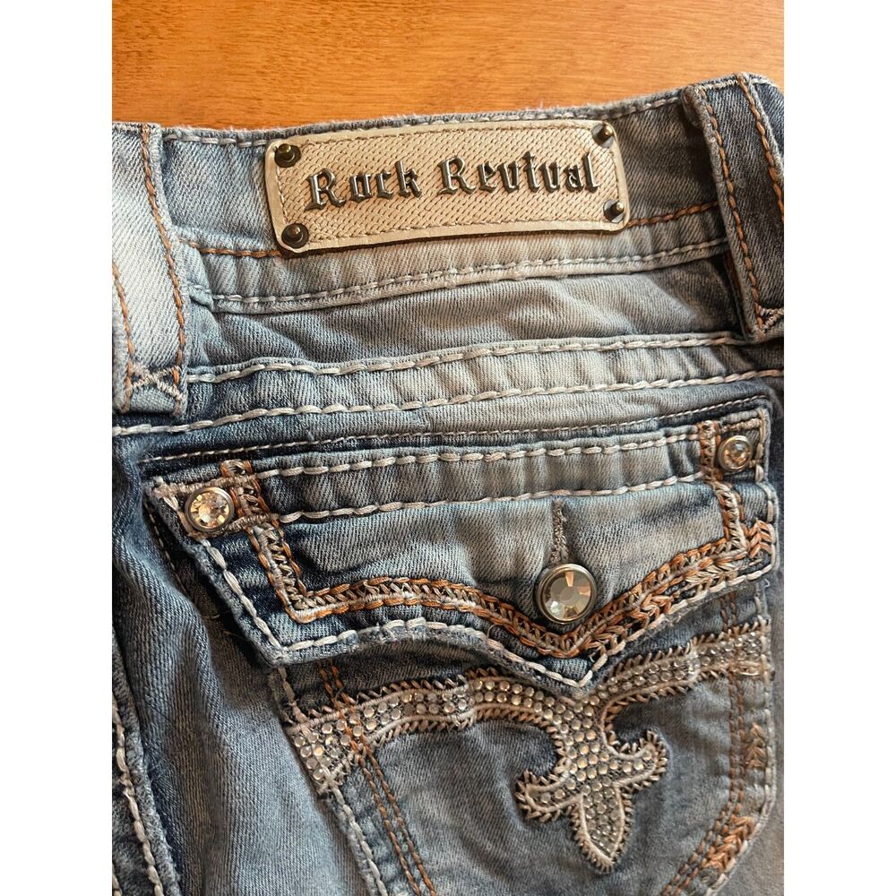 Rock Revival Women's Cut-Off Jean Shorts, Thrashed, Size 31, Short, Zen - Picture 7 of 14